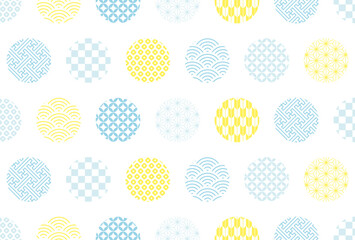 夏・青・和柄・市松模様・祝・背景・伝統・模様	