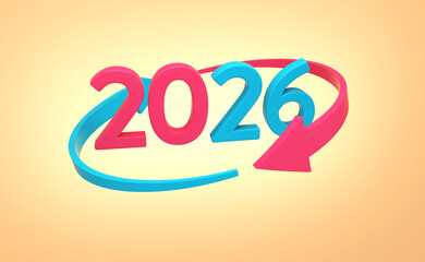 New Year 2026 Creative Design Concept - 3D Rendered Image	
