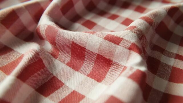 A fabric napkin with a checkered pattern