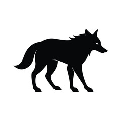 Stalking Wolf Cunning Vector Silhouette