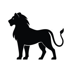 Standing Lion Proud Alert Silhouette Vector