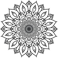 Beautiful floral pattern mandala art isolated on a white background, decoration element for meditation poster, yoga, banner, henna, invitation, cover page, design element mandala art, vector art
