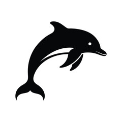 dolphin Silhouette on white background 