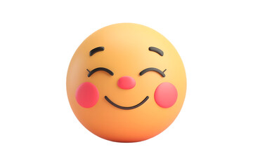 Fototapeta premium Cute emoji happy face illustration render design for social media expression and communication vector graphics in transparent background