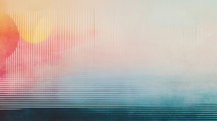 Abstract Sunset Seascape: Linear Hues and Blurry Horizons