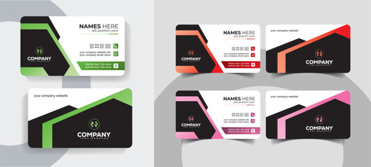 Two Sided Business Card Design for Corporate Professionals. Creative and professional business card template for all industries.