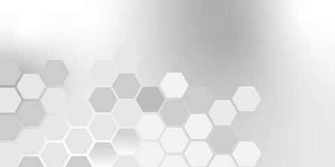 Hexagonal Molecular structure abstract tech network pattern. Medical design. geometric hexagonal honeycomb shape texture background 3d copy space. Science template, wallpaper or banner. Vector.