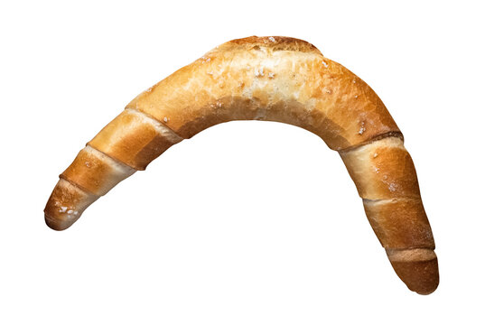 Traditional Curved Kifla Bread Roll Isolated on Transparent Background &ndash; PNG File