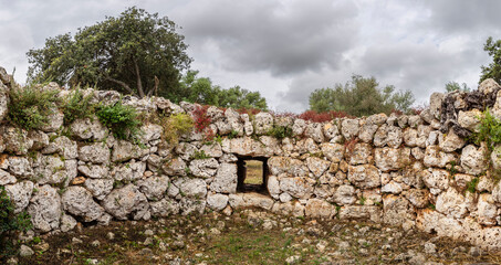 Binifat Talayot, circular Talayot ​​on the Sencelles Costitx Archaeological Route, Mallorca,...