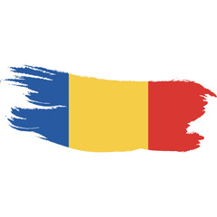 Obraz premium Abstract Romanian Flag Design Grunge Brushstroke Texture National Colors