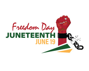 Juneteenth Freedom Day. African-American Independence Day, June 19