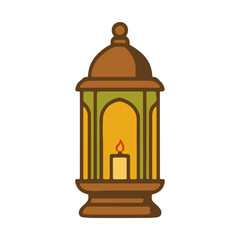 Elegant Ornate Lantern Illustration Candlelight Glow Design