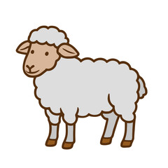 Adorable Cartoon Sheep Illustration Fluffy, Friendly Farm Animal