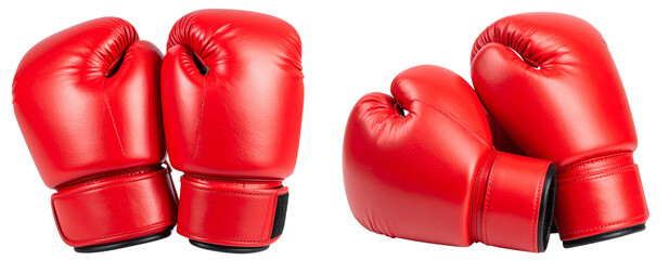 Red Boxing Gloves Isolated on Transparent Background  PNG