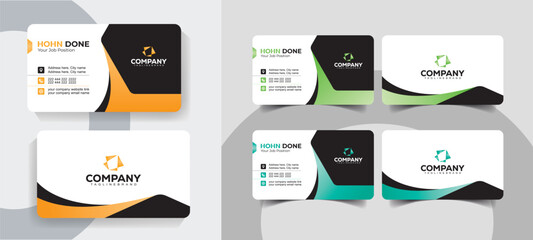 Minimalist Business Card Template Set for Personal and Business Use. Modern business card template for corporate and personal branding.