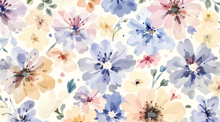 Watercolor abstract flowers background