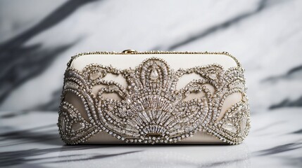 Exquisitely Beaded Clutch: Bridal Elegance Redefined