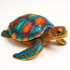 Obraz premium Graceful Sea Turtle Swimming in Crystal-Clear Ocean Waters - A Marine Wonder