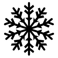 High quality snowflake silhouette design in black vector style on a transparent background