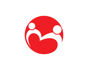 Adoption community care Logo template vector icon