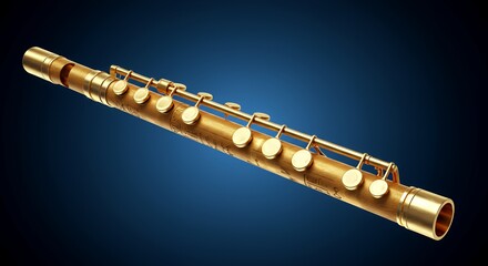 Naklejka premium Golden Flute: A Symphony in Gold