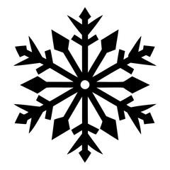 Winter snowflakes vector black silhouettes isolated on transparent background for seamless integration