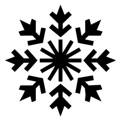 Winter snowflakes vector black silhouettes isolated on transparent background for seamless integration