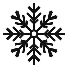 Minimal snowflakes black vector silhouettes perfect for seasonal graphics on clear transparent background