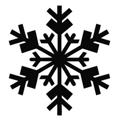 Minimal snowflakes black vector silhouettes perfect for seasonal graphics on clear transparent background