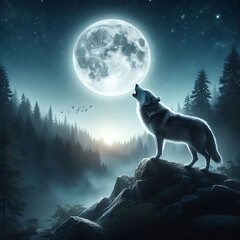 Moonlit Wolf Cry
