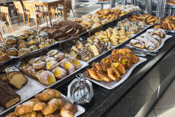 Butter pastries in a hotel buffet at an Egyptian resort.