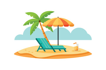 vector illustration of a tropical beach