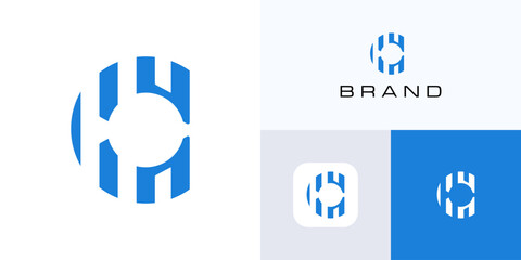 Letter C Negative space logo icon design vector illustration template editable, Symbol monogram initial alphabet sign for brand identity and business company