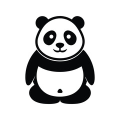 Panda-silhouette-icon-on-white-background
