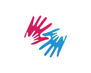 Hand team friends community logo and symbols
