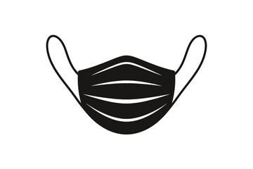 Black medical face mask protection virus safety