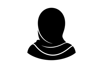 Hijab muslim woman silhouette vector illustration