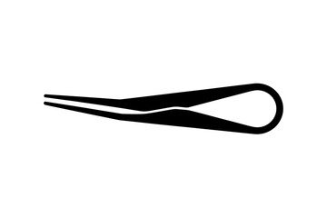 Black precision tweezers tool vector illustration