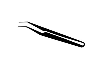 Black tweezers tool for precision work illustration