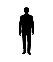 Silhouette of a man standing full body illustration