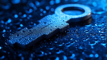 Metallic Key on a Dew-Kissed Surface: A Macro Study