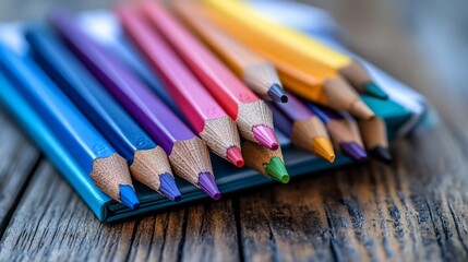Vibrant Spectrum: A Close-Up of Colored Pencils