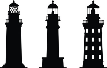 Obraz premium Silhouette of Lighthouses