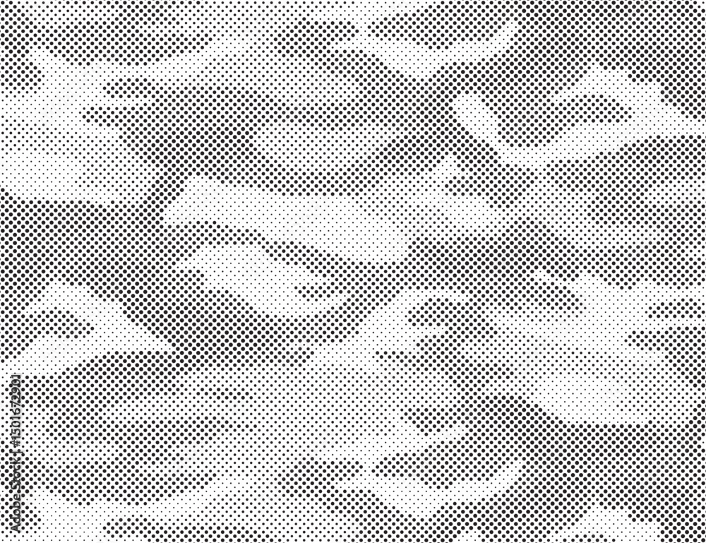 Aufkleber Abstract halftone camouflage military texture background soldier repeated seamless pattern. Dotted camouflage pattern background seamless vector illustration.