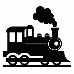 Black silhouette of a steam train engine