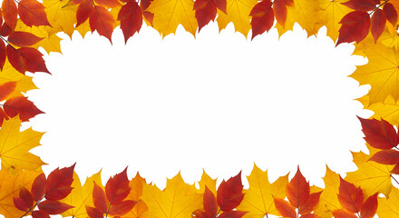 Colorful Autumn Leaves Frame with Blank Space for Text or Images