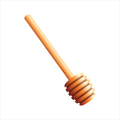 Realistic illustration of honey dipper isolated on white background
