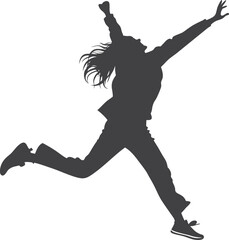 Woman Jumping Silhouette