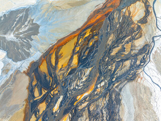 Top view of abstract natural textures captured by drone