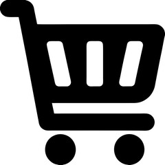 Shopping Cart Icon Black Simple Design